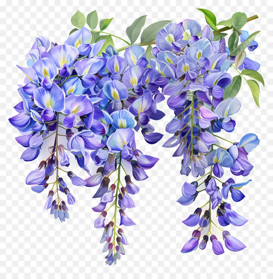 Fleurs De Glycine，Bleu Glycine PNG