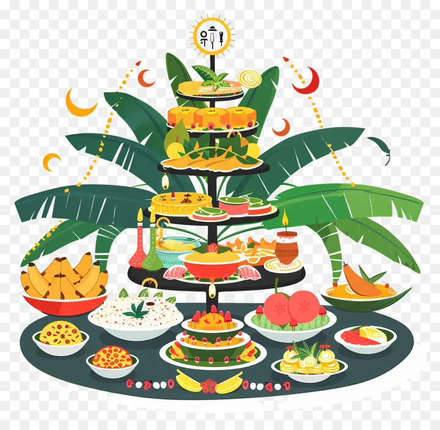 Fête D'onam，Tableau Des Aliments PNG