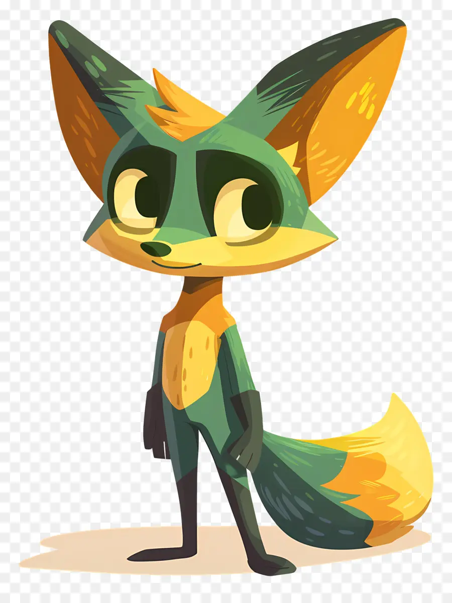 Dessin Animé De La Fox，Combinaison Verte Et Jaune PNG