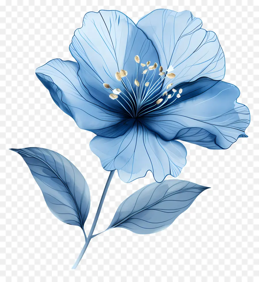 Fleur Bleue，Peinture à L'aquarelle PNG