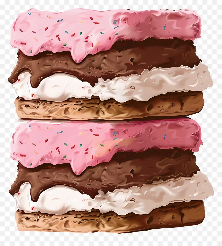 Sandwich à La Crème Glacée，Chocolat PNG