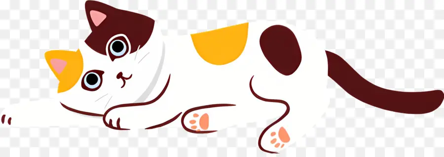 Chat De Dessin Animé，Chat Blanc Et Brun PNG