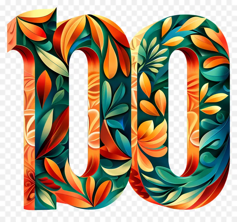 Le Numéro 100，Design Floral PNG