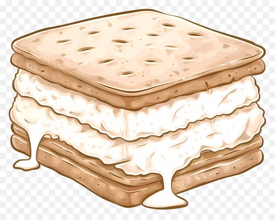 Sandwich à La Crème Glacée，Dessin Animé PNG