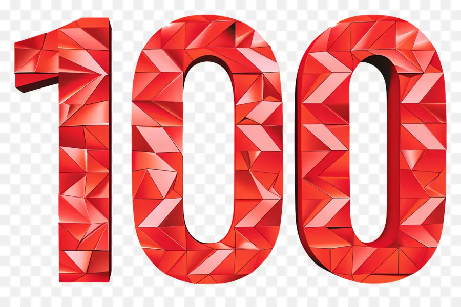 Le Numéro 100，Triangles Rouges PNG