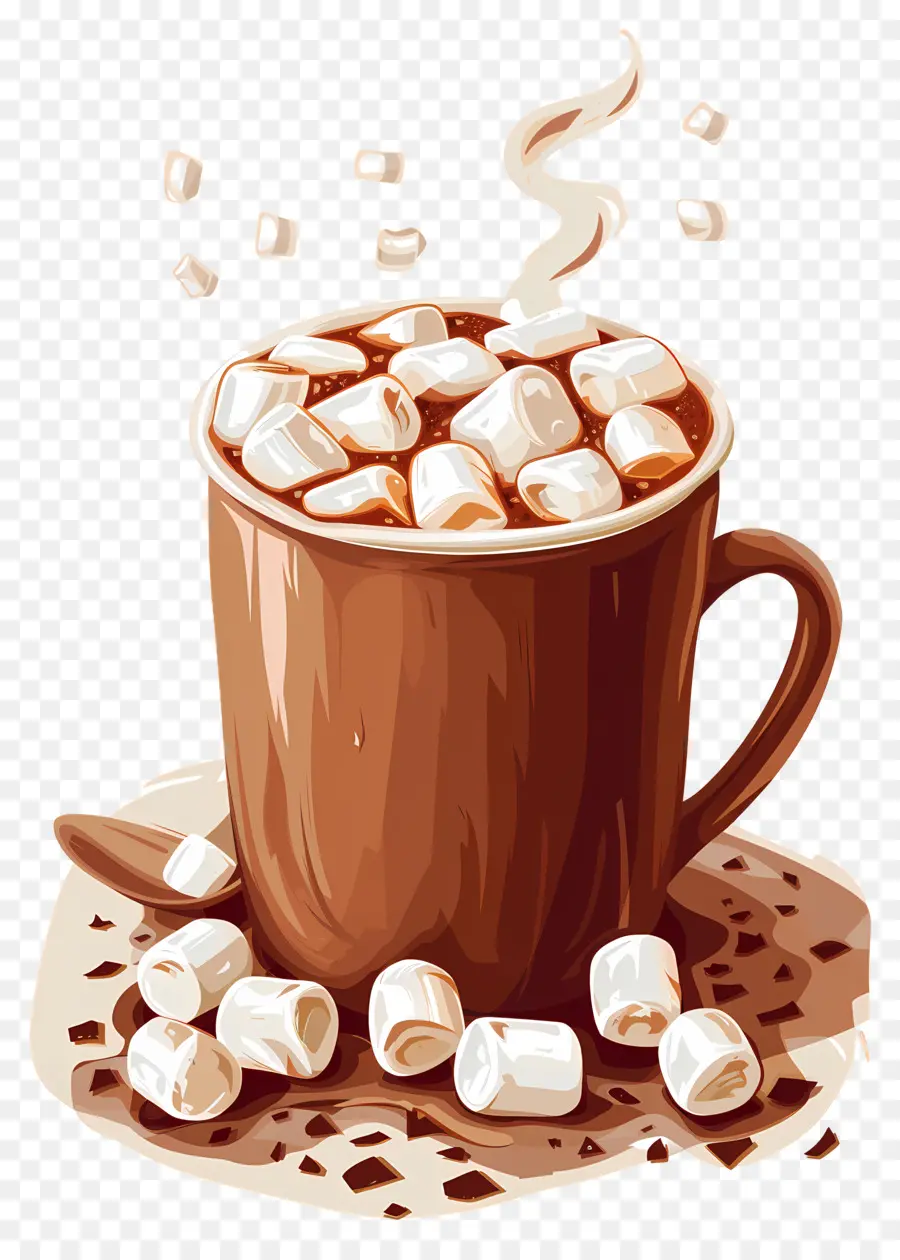 Chocolat Chaud，Guimauves PNG