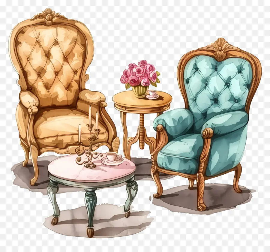 Mobilier，Chaises Ornées PNG