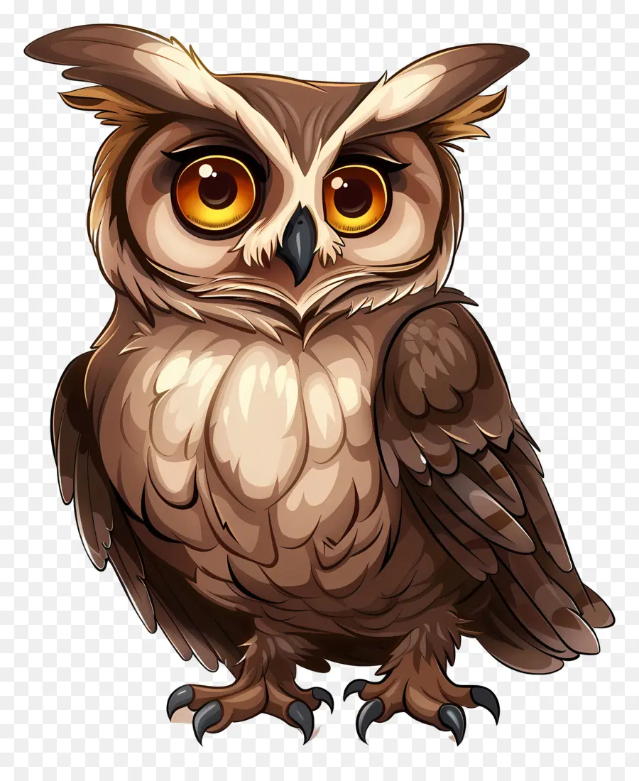 Cartoon Hibou，De Grands Yeux PNG