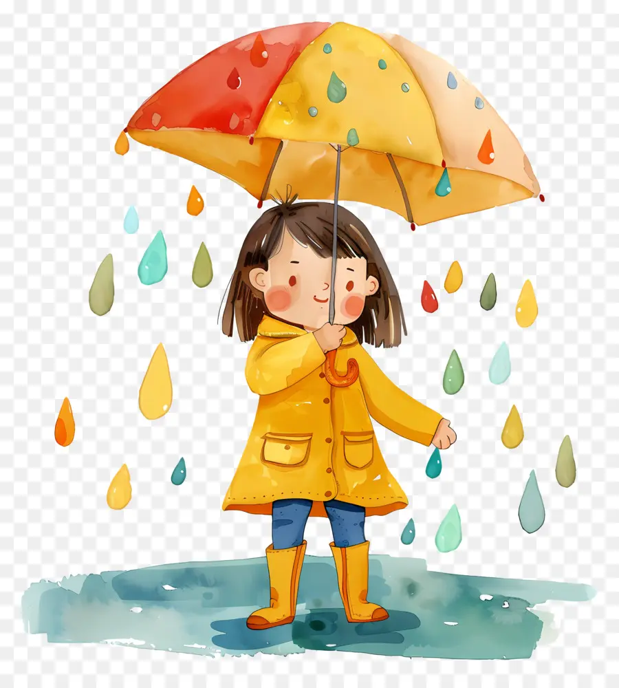 Fille，Parapluie PNG