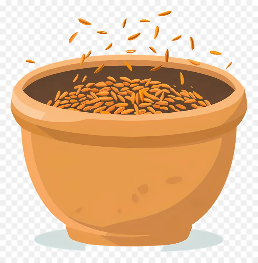 Graines De Cumin，Pot En Argile PNG