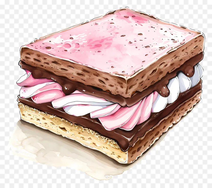 Sandwich à La Crème Glacée，Gâteau Au Chocolat PNG