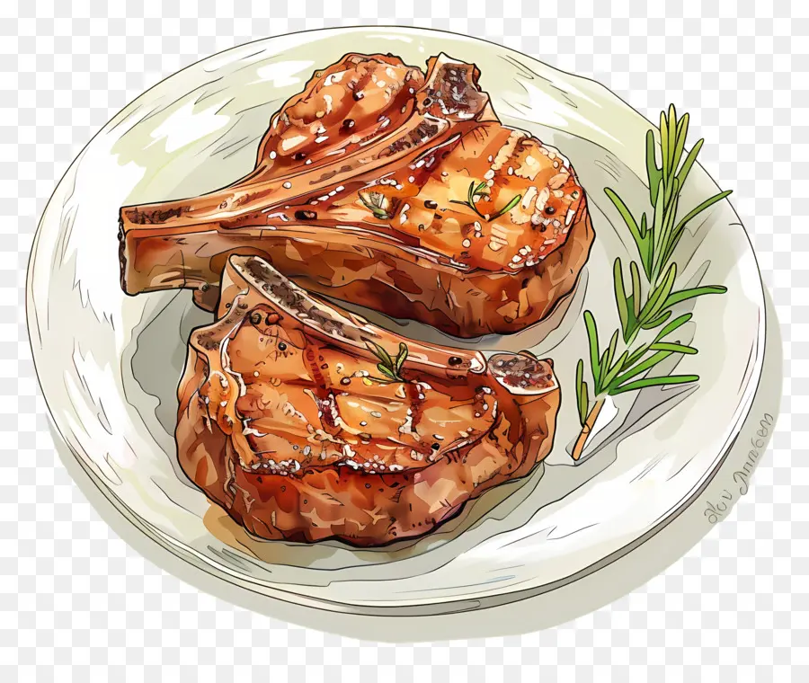 Côtelettes De Porc，La Cuisson PNG