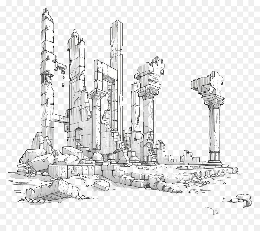 Ruines，Paysage Urbain En Ruine PNG