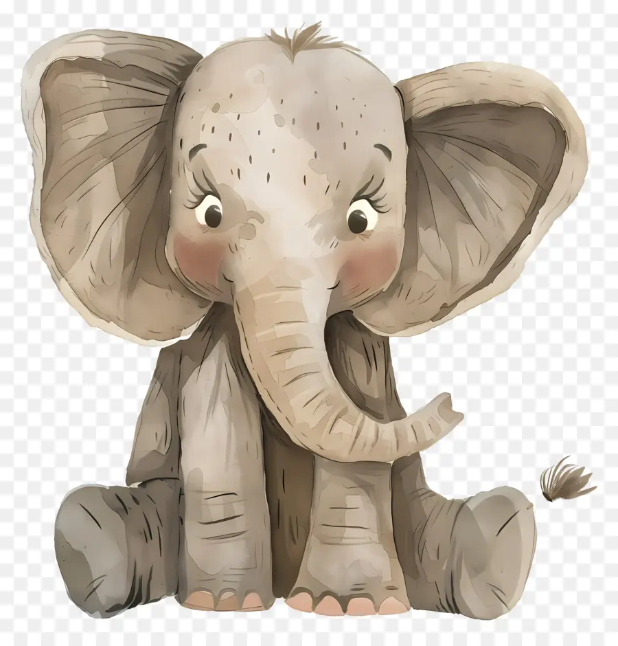 L'éléphant，Aquarelle PNG