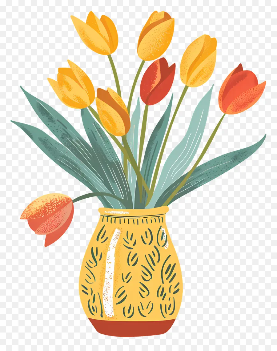 Vase De Tulipes，Les Tulipes PNG