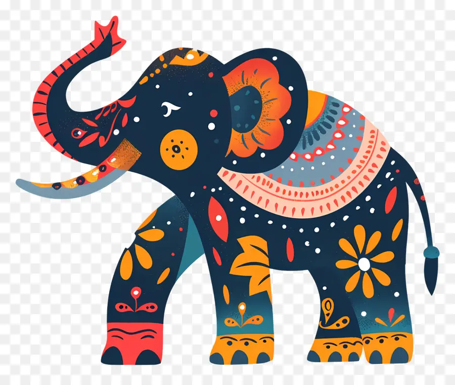 éléphant Décoré，éléphant Orné PNG