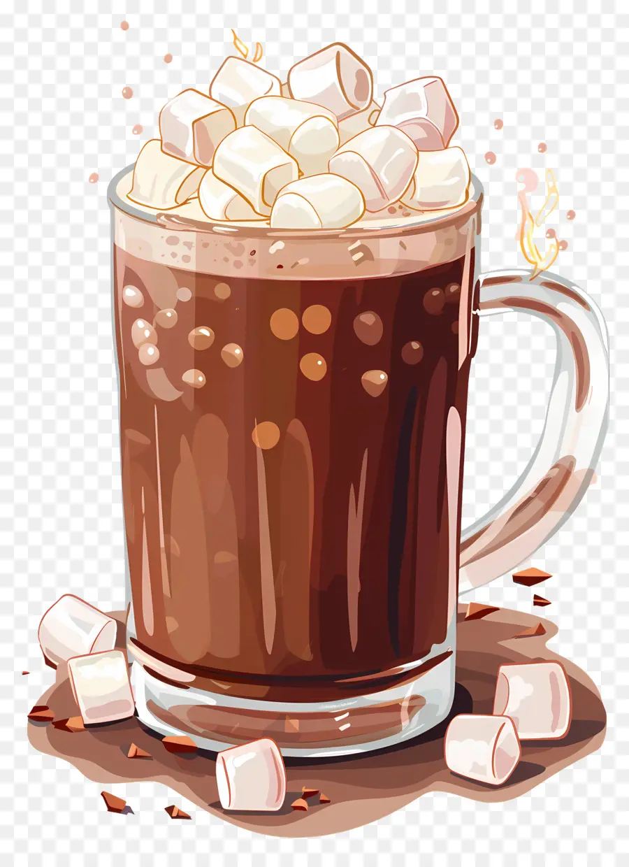 Chocolat Chaud，Guimauves PNG