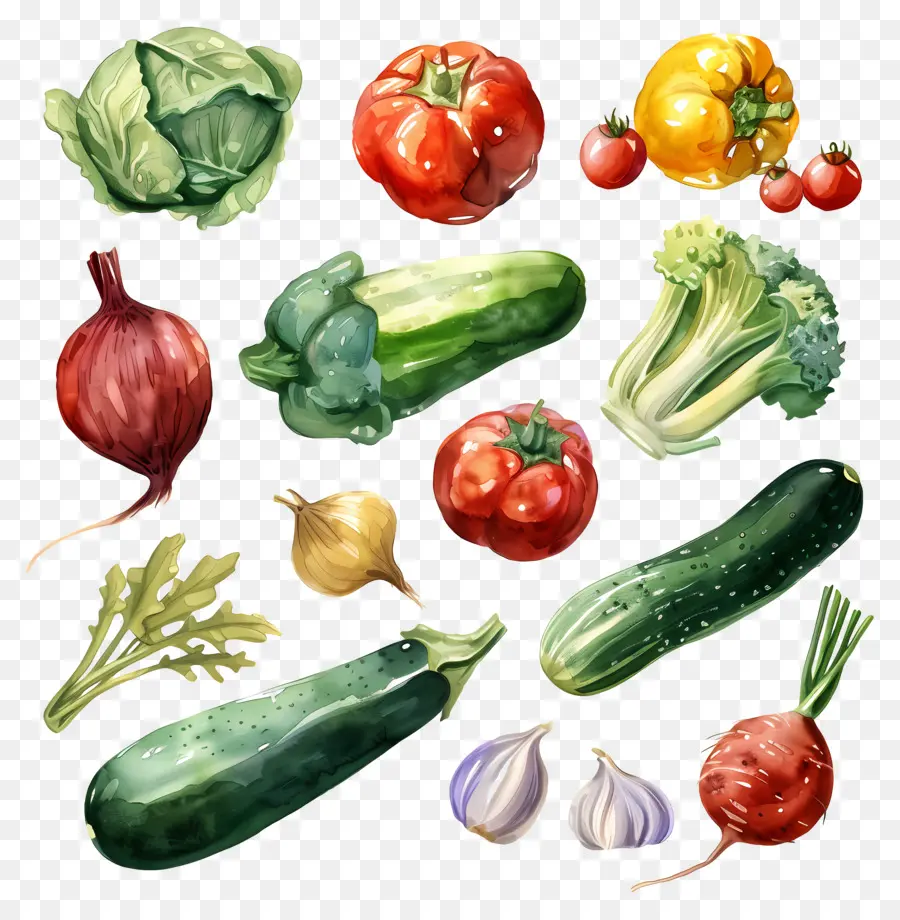 Légumes，Peinture à L'aquarelle PNG