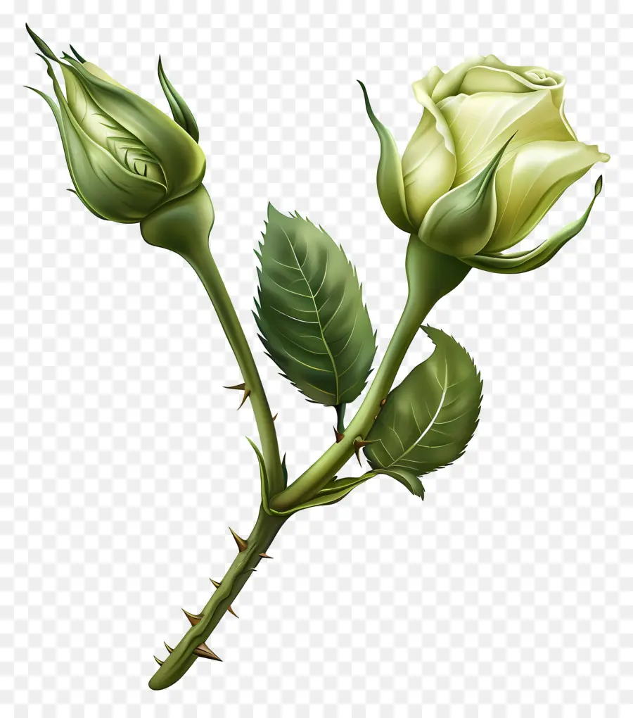 Rose Verte，Rose Blanche PNG