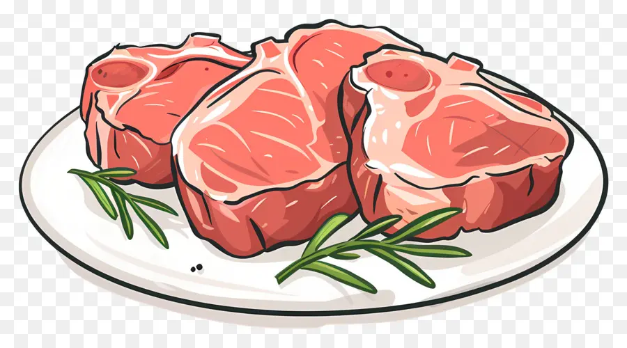 Côtelettes De Porc，De La Viande Crue PNG