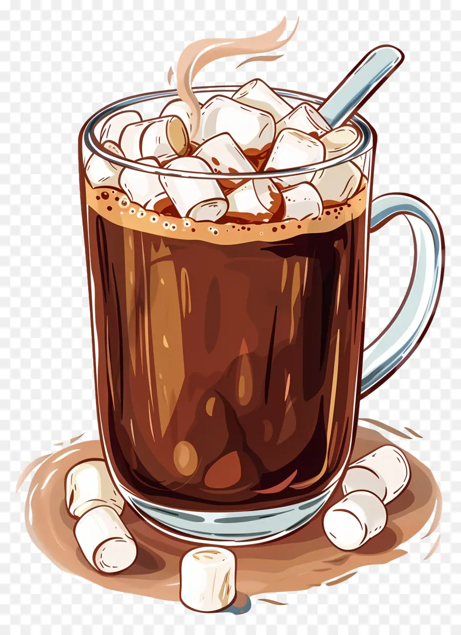 Chocolat Chaud，Guimauves PNG