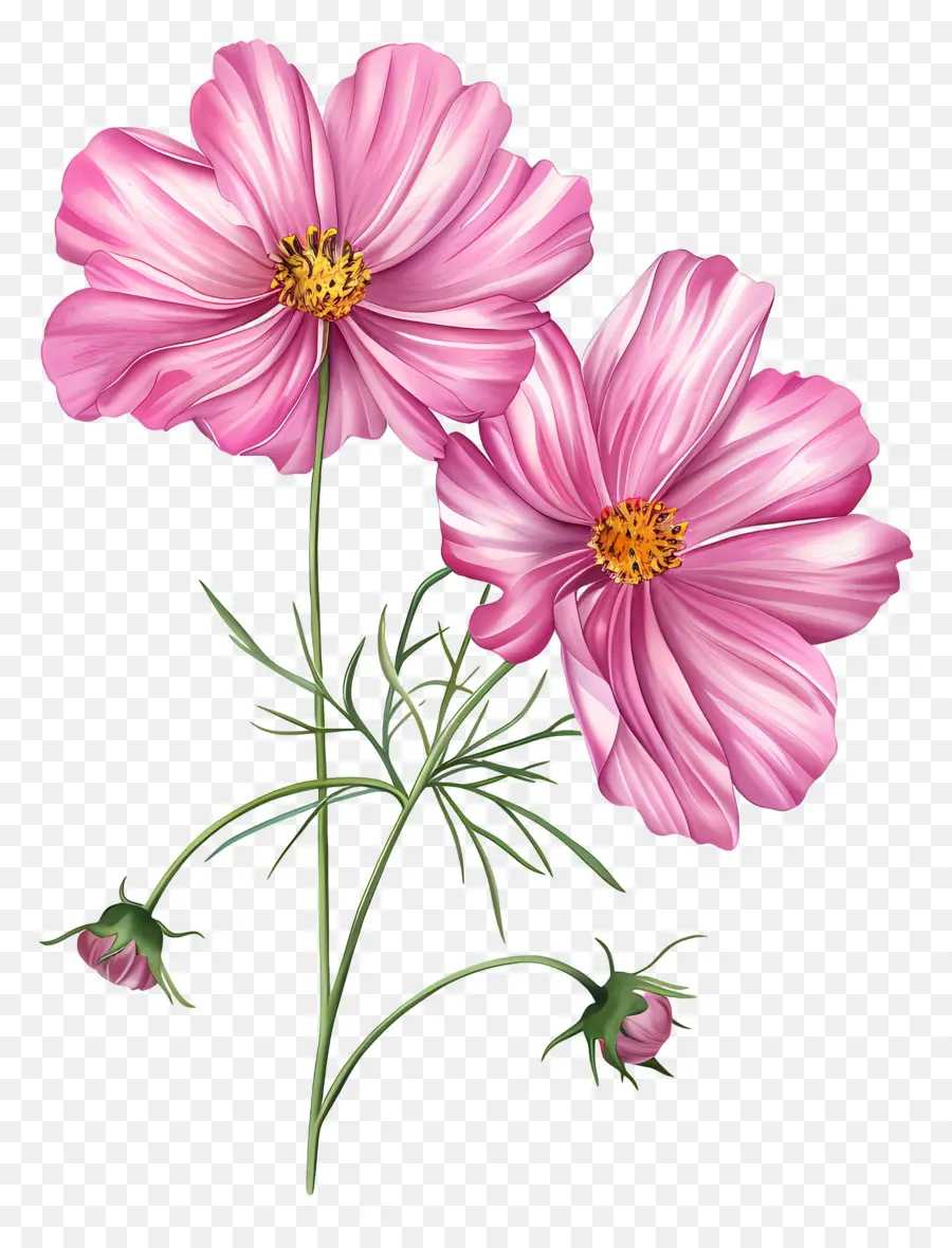 Cosmos Fleur，Fleurs Roses PNG