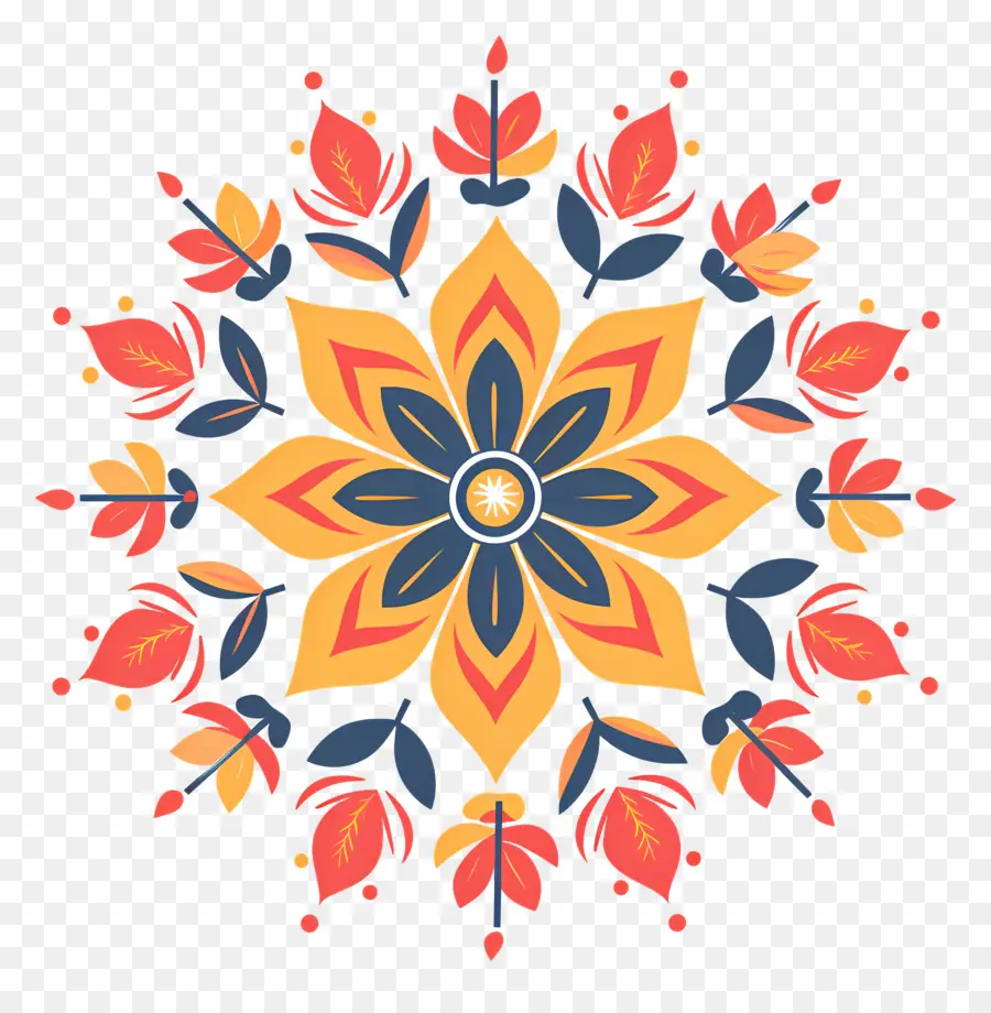 Rangoli Floral，Des Motifs Indiens PNG