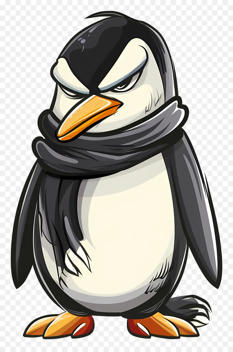 Cartoon Pingouin，Pingouin Avec Foulard PNG