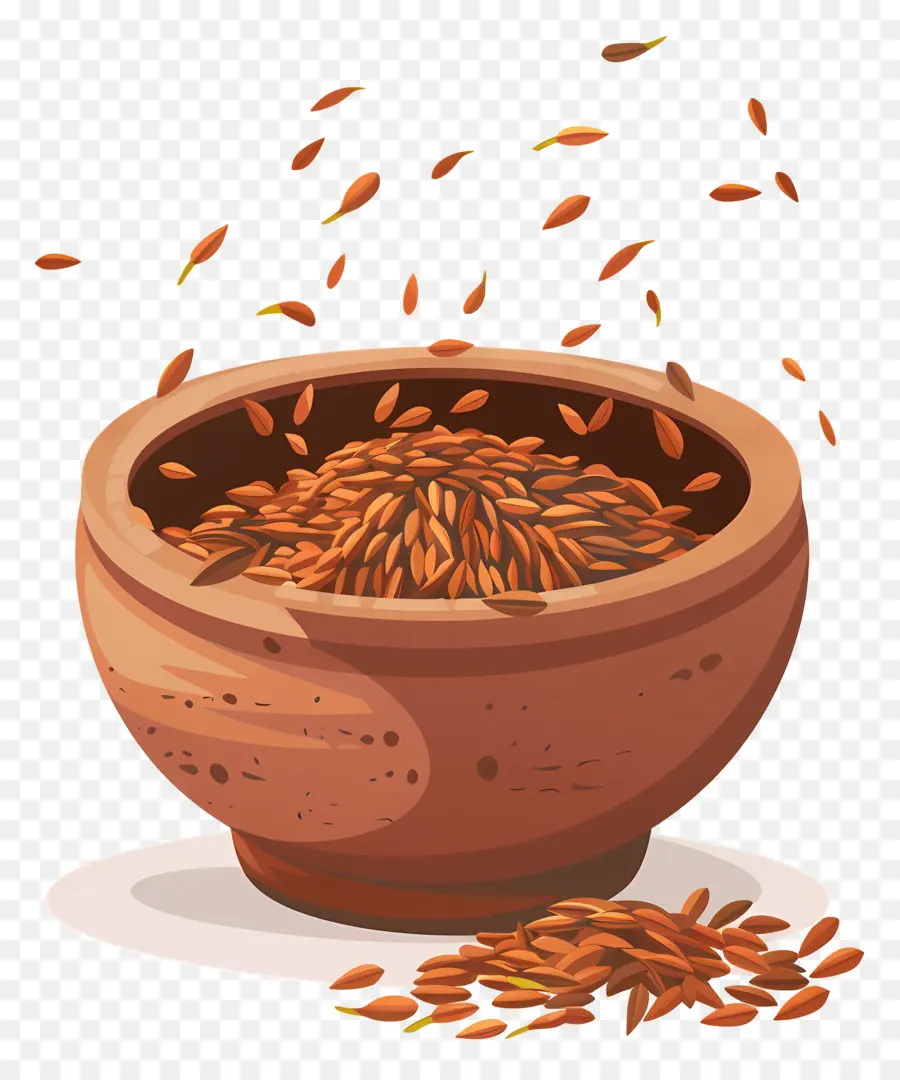 Graines De Cumin，Riz Rouge PNG