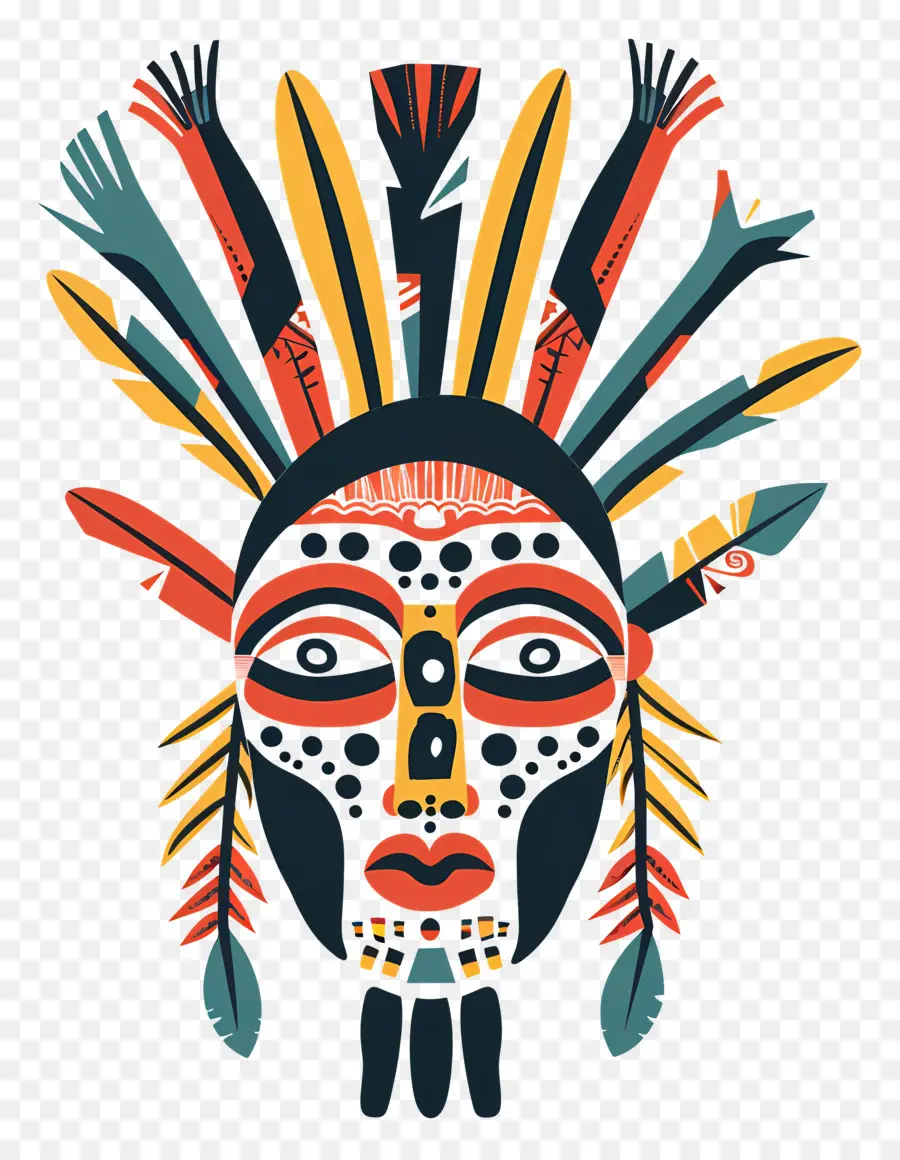 Masque Tribal，Plumes PNG