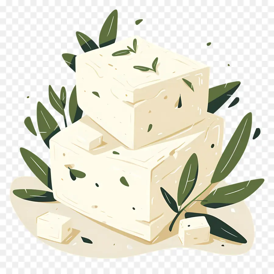 Fromage Feta，Cubes Blancs PNG