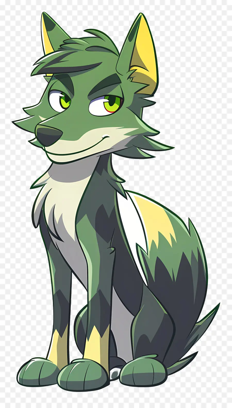 Dessin Animé Wolf，Loup Vert PNG