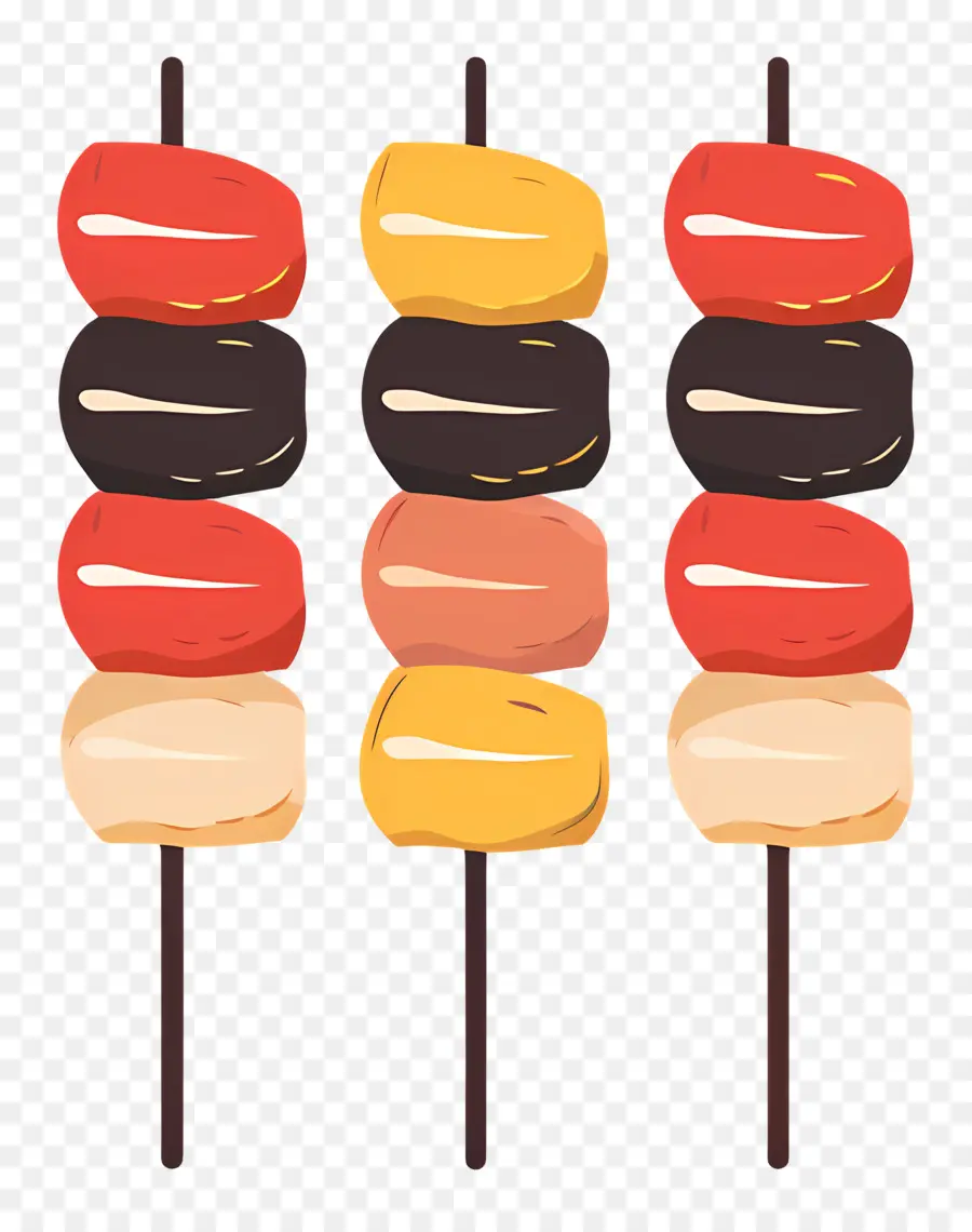 Brochettes，Beignets Colorés PNG