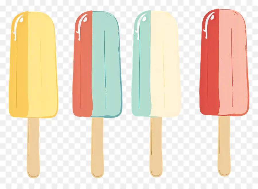 Sucettes Glacées，Popsicles Colorées PNG