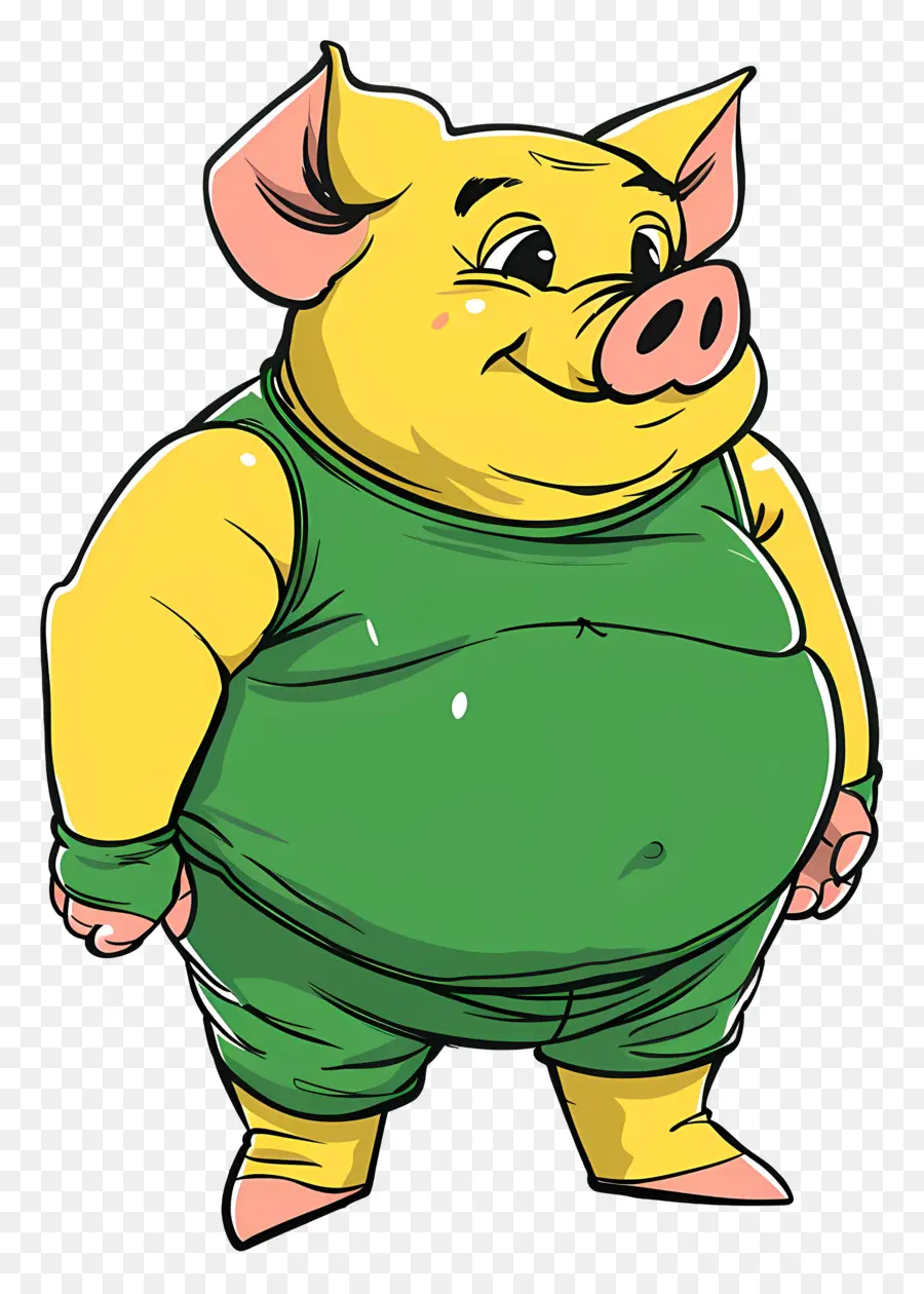 Bande Dessinée De Porc，T Shirt Vert PNG