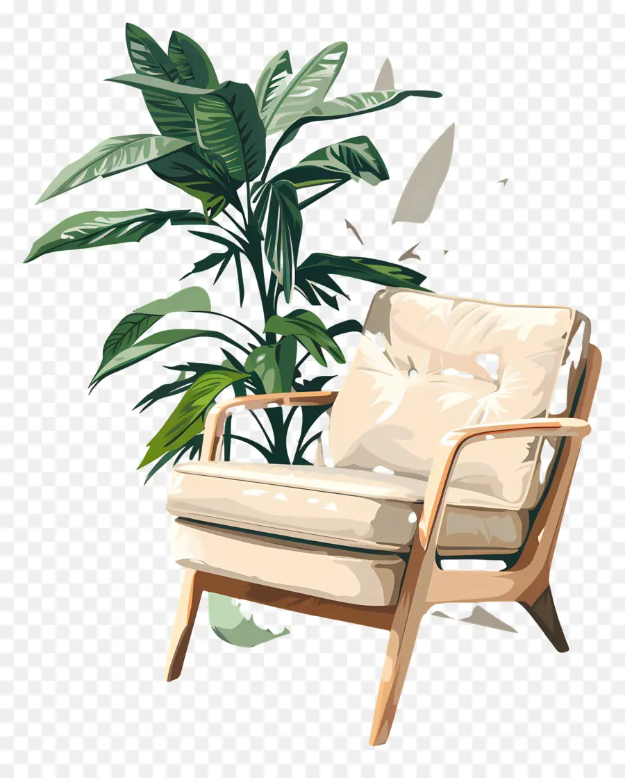 Fauteuil，Plante En Pot PNG