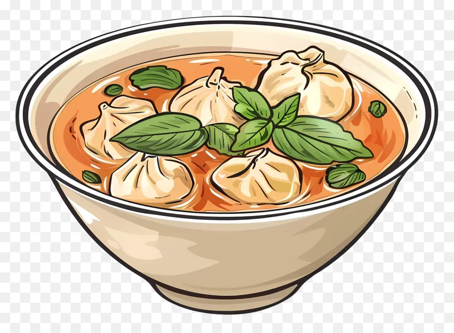 Soupe Wonton，Curry Rouge PNG