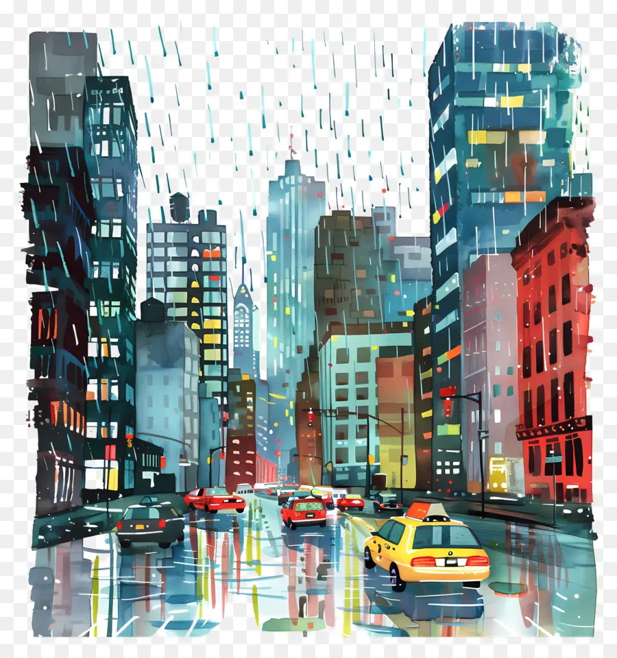 Paysage Urbain Pluvieux，Paysage Urbain PNG