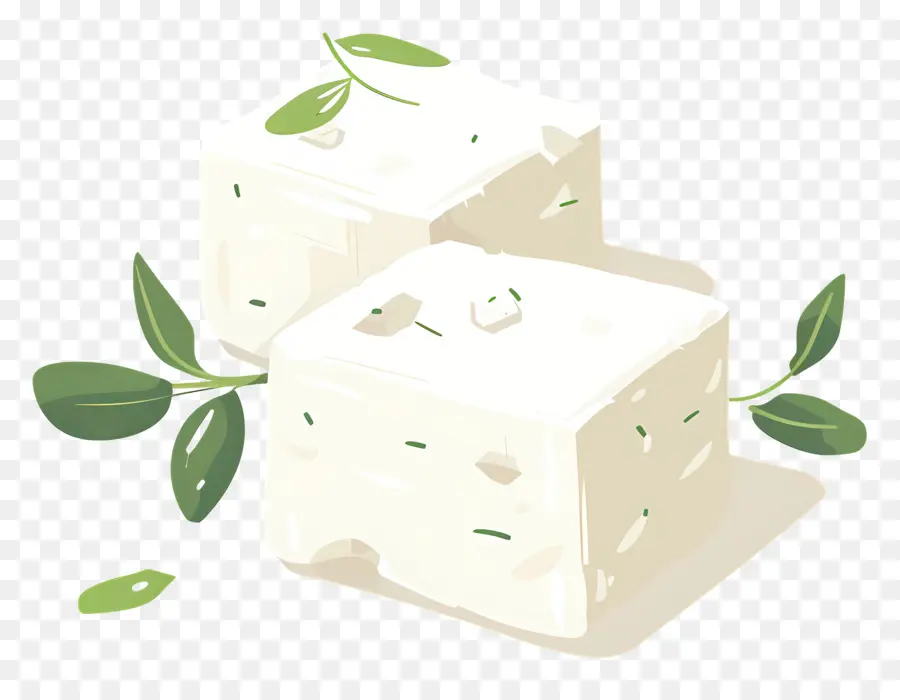 Fromage Feta，Cubes Blancs PNG