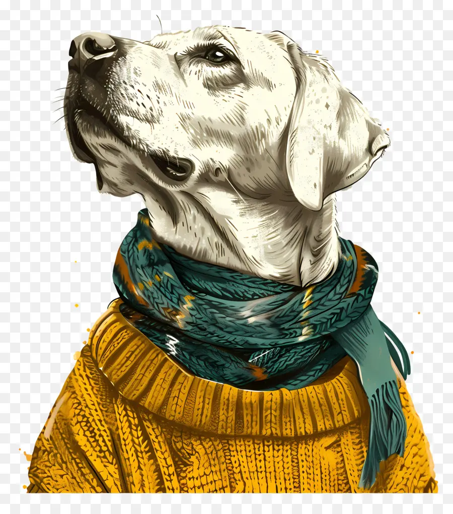 Labrador En Pull，Chien Blanc PNG