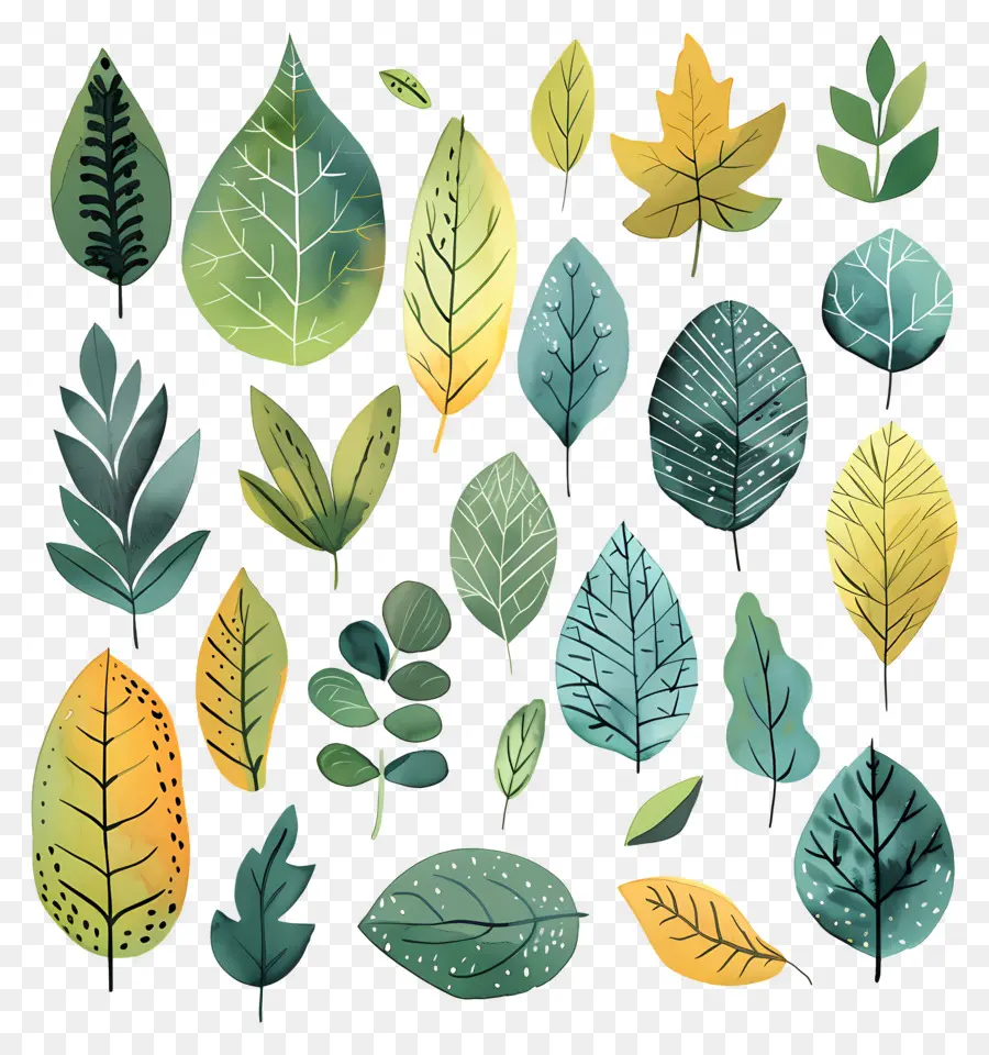 Feuille，Aquarelle Feuilles PNG