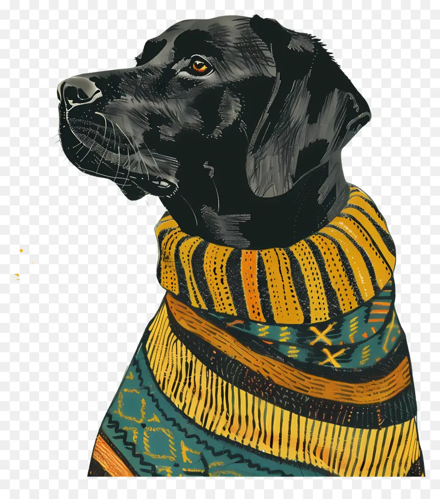 Labrador En Pull，Chien Noir PNG