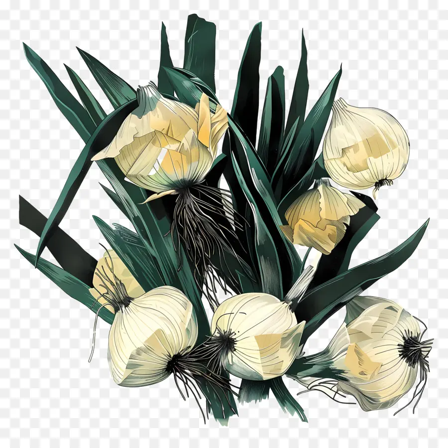 Oignons，Lys Blancs PNG