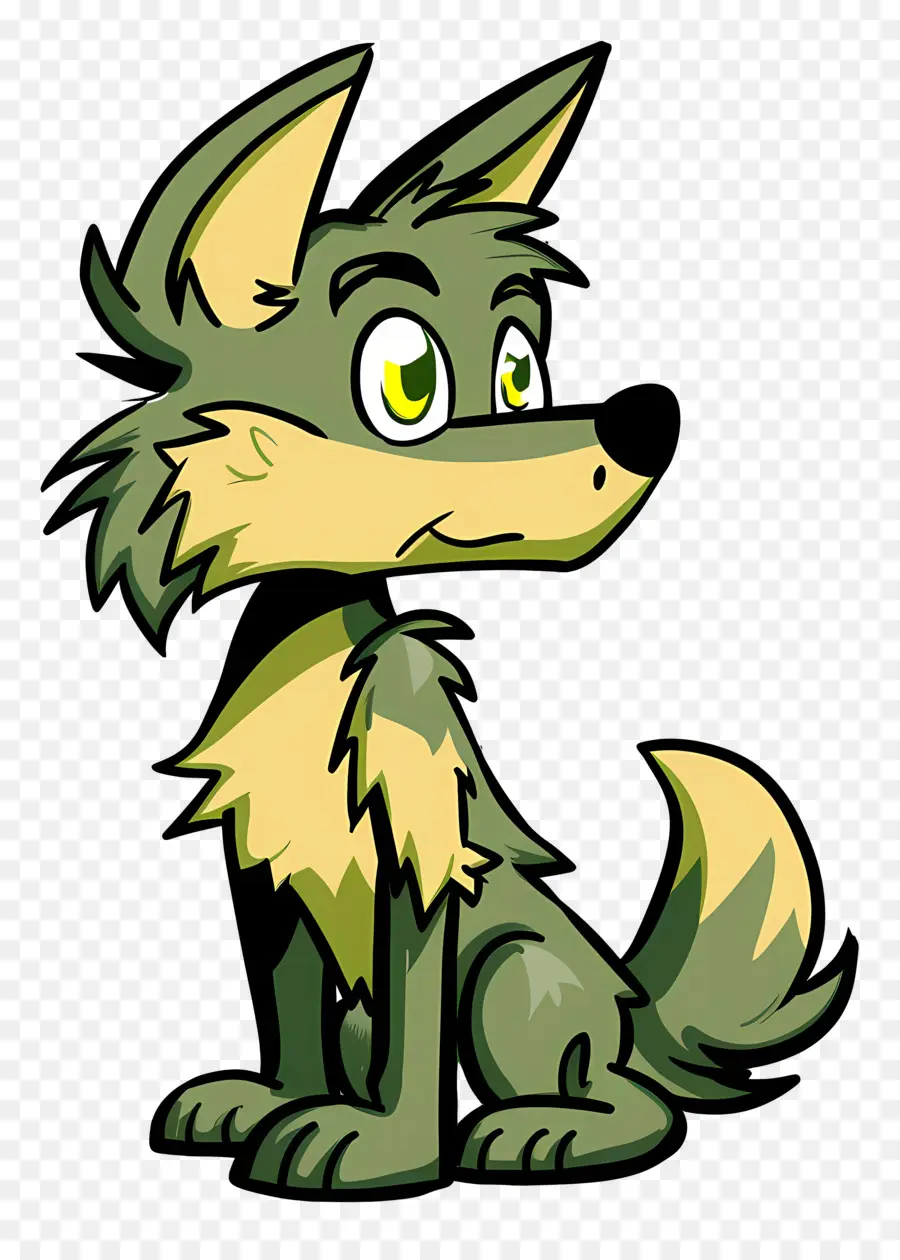 Dessin Animé Wolf，Animal Gris Vert PNG