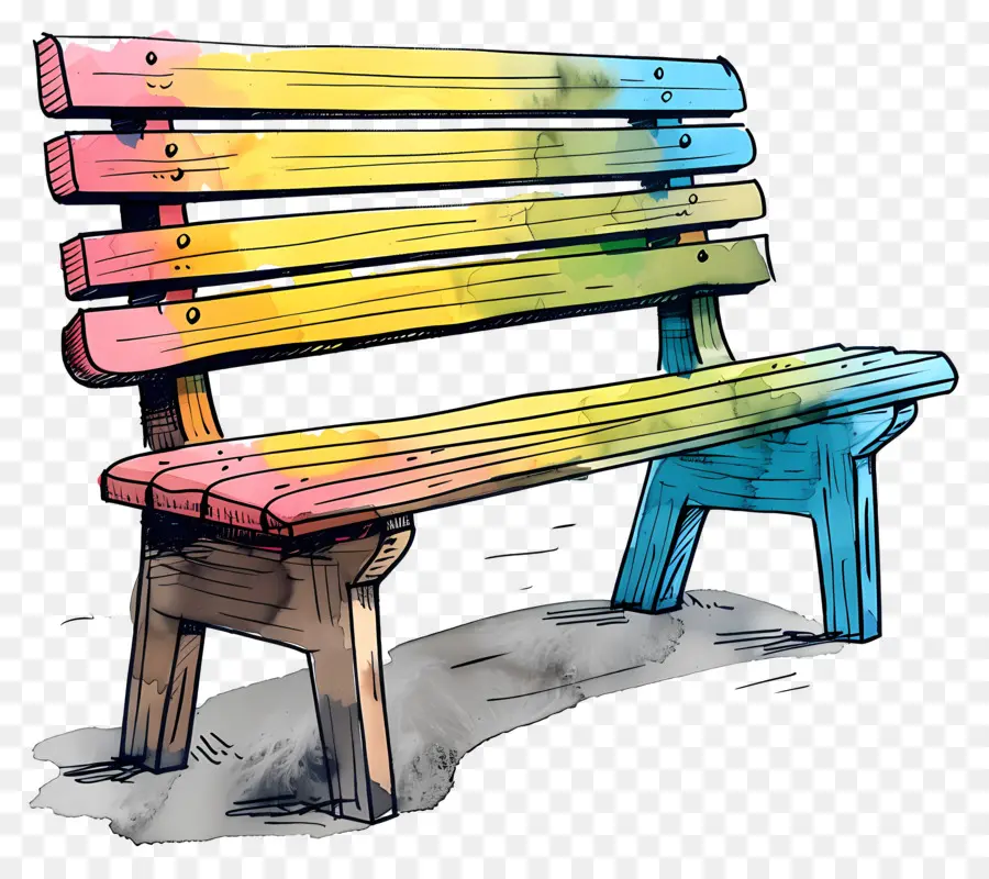 Banc De Parc，Arc En Ciel PNG