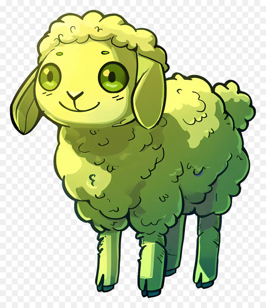 Les Moutons De Dessin Animé，Moutons Verts PNG