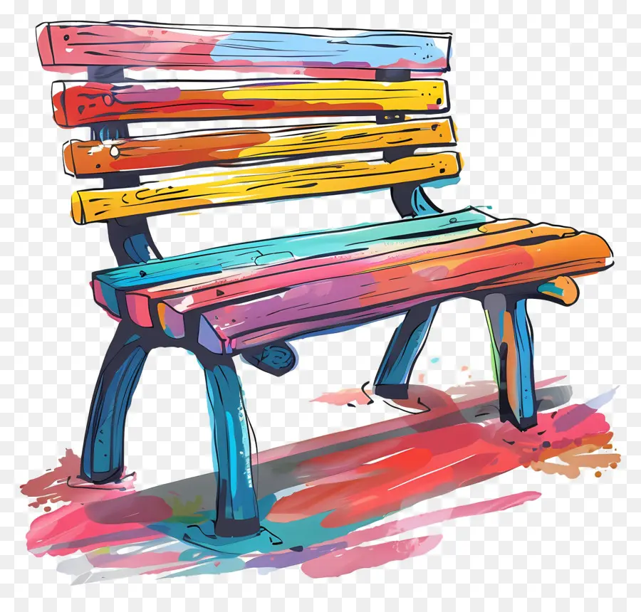 Banc De Parc，La Peinture Abstraite PNG