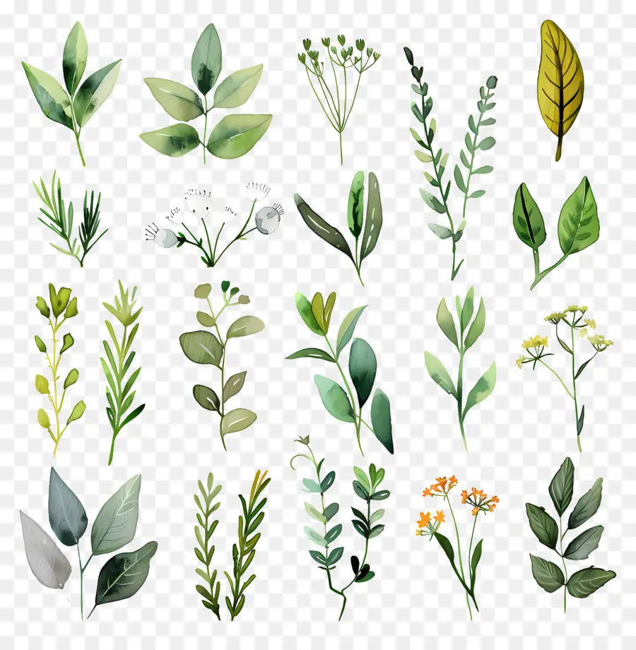 Herbes，Feuilles Vertes PNG