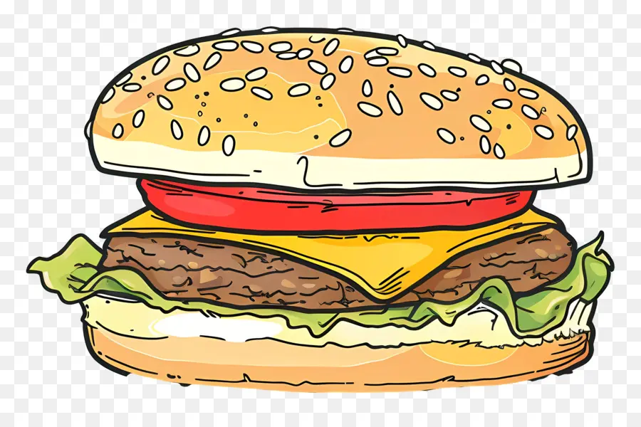 Hamburger，Handdrawn PNG