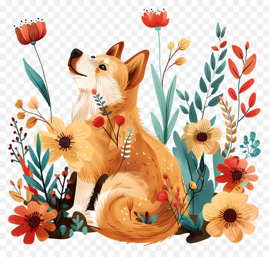 Le Chien Aime La Nature，Chien Mignon PNG